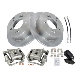TRQ® - Rear Disc Brake Kit with Ceramic Pads, Calipers and Hoses
