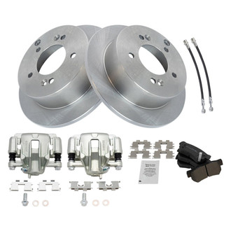 TRQ® - Rear Disc Brake Kit with Semi-Metallic Pads, Calipers and Hoses