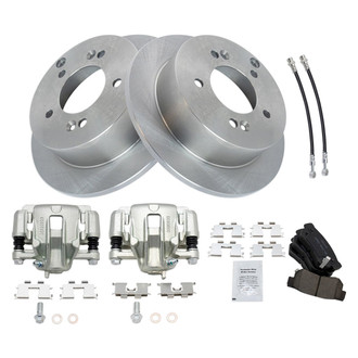 TRQ® - Rear Disc Brake Kit with Ceramic Pads, Calipers and Hoses