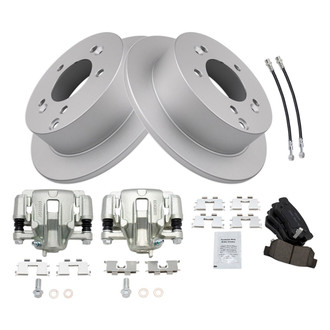 TRQ® - Rear Disc Brake Kit with Ceramic Pads, Calipers and Hoses