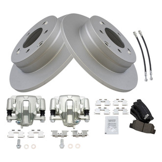 TRQ® - Rear Disc Brake Kit with Ceramic Pads, Calipers and Hoses
