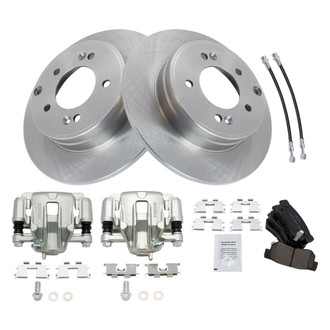 TRQ® - Rear Disc Brake Kit with Ceramic Pads, Calipers and Hoses
