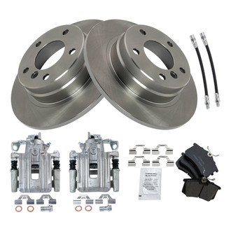 TRQ® - Performance Ceramic Rear Brake Kit with Calipers and Hoses