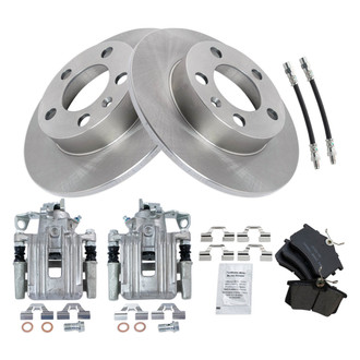 TRQ® - Performance Ceramic Rear Brake Kit with Calipers and Hoses