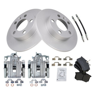 TRQ® - Rear Disc Brake Kit with Semi-Metallic Pads, Calipers and Hoses