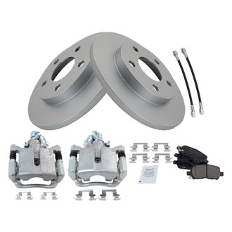 TRQ® - Performance Ceramic Rear Brake Kit with Calipers and Hoses