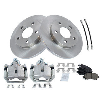 TRQ® - Performance Ceramic Rear Brake Kit with Calipers and Hoses