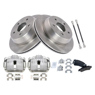 TRQ® - Performance Ceramic Rear Brake Kit with Calipers and Hoses