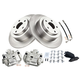 TRQ® - Performance Ceramic Rear Brake Kit with Calipers and Hoses