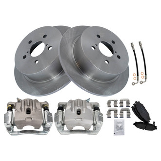 TRQ® - Performance Ceramic Brake Kit with Calipers and Hoses