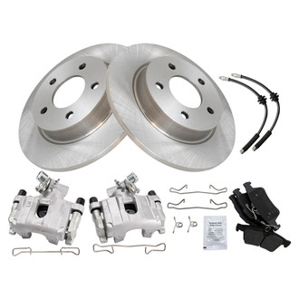 TRQ® - Performance Semi-Metallic Brake Kit with Calipers and Hoses