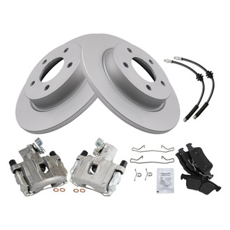 TRQ® - Rear Disc Brake Kit with Semi-Metallic Pads, Calipers and Hoses