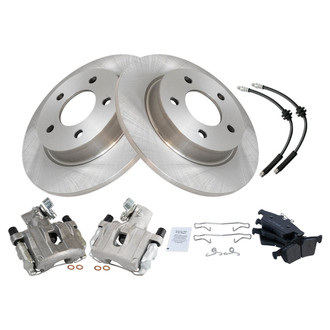 TRQ® - Performance Ceramic Rear Brake Kit with Calipers and Hoses