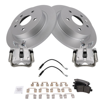 TRQ® - Performance Ceramic Rear Brake Kit with Calipers and Hoses