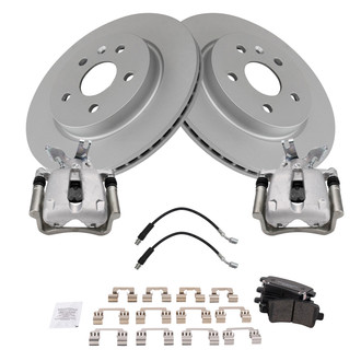 TRQ® - Performance Ceramic Rear Brake Kit with Calipers and Hoses