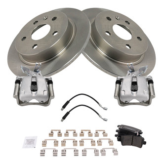 TRQ® - Performance Ceramic Rear Brake Kit with Calipers and Hoses