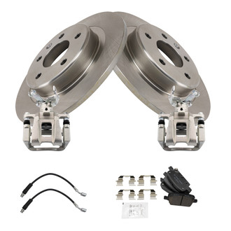 TRQ® - Performance Ceramic Rear Brake Kit with Calipers and Hoses