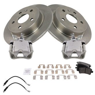 TRQ® - Performance Ceramic Rear Brake Kit with Calipers and Hoses