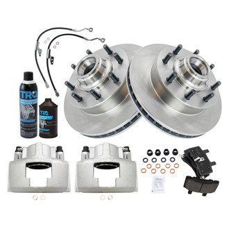 TRQ® - Performance Ceramic Front Brake Kit with Calipers and Hoses