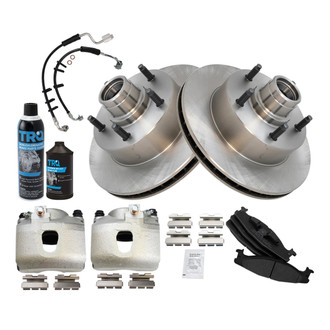 TRQ® - Performance Semi-Metallic Brake Kit with Calipers and Hoses