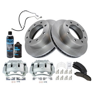TRQ® - Performance Ceramic Front Brake Kit with Calipers and Hoses