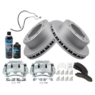 TRQ® - Performance Ceramic Front Brake Kit with Calipers and Hoses