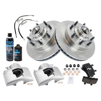 TRQ® - Performance Ceramic Front Brake Kit with Calipers and Hoses