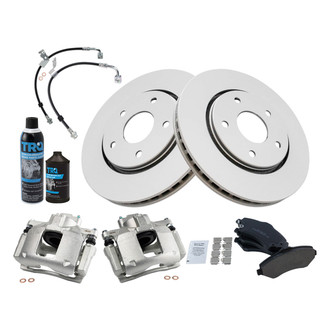 TRQ® - Performance Ceramic Front Brake Kit with Calipers and Hoses