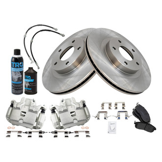 TRQ® - Performance Ceramic Front Brake Kit with Calipers and Hoses