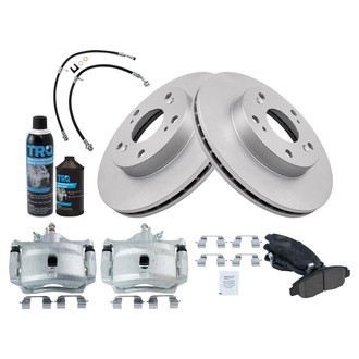 TRQ® - Performance Ceramic Front Brake Kit with Calipers and Hoses