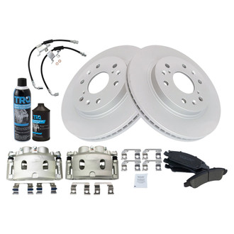 TRQ® - Performance Ceramic Front Brake Kit with Calipers and Hoses