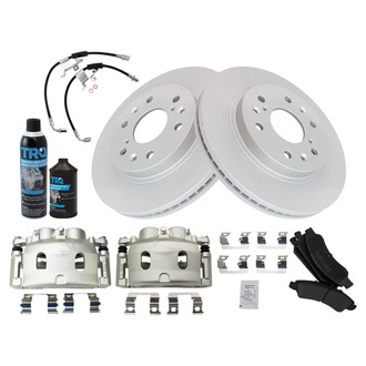 TRQ® - Disc Brake Kit with Semi-Metallic Pads, Calipers and Hoses