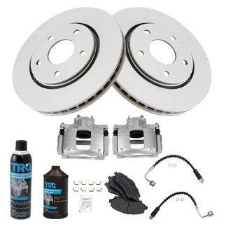 TRQ® - Performance Semi-Metallic Brake Kit with Calipers and Hoses
