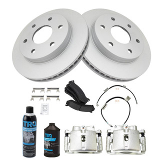 TRQ® - Performance Ceramic Front Brake Kit with Calipers and Hoses