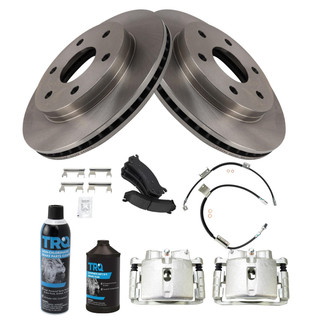 TRQ® - Performance Ceramic Front Brake Kit with Calipers and Hoses