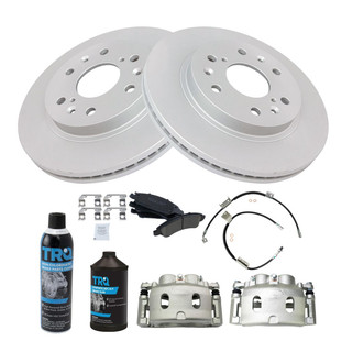 TRQ® - Performance Ceramic Front Brake Kit with Calipers and Hoses