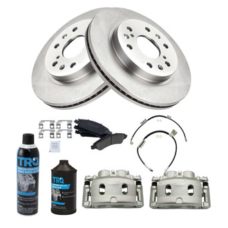 TRQ® - Performance Ceramic Front Brake Kit with Calipers and Hoses