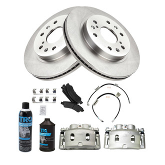 TRQ® - Performance Semi-Metallic Front Brake Kit with Calipers and Hoses