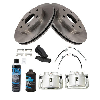 TRQ® - Performance Ceramic Front Brake Kit with Calipers and Hoses