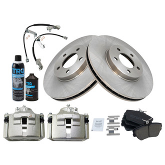 TRQ® - Performance Ceramic Front Brake Kit with Calipers and Hoses