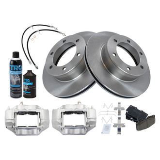TRQ® - Performance Ceramic Front Brake Kit with Calipers and Hoses