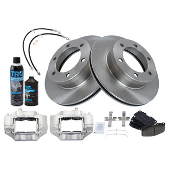 TRQ® - Performance Ceramic Front Brake Kit with Calipers and Hoses