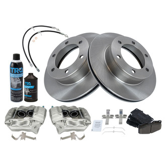 TRQ® - Performance Ceramic Front Brake Kit with Calipers and Hoses