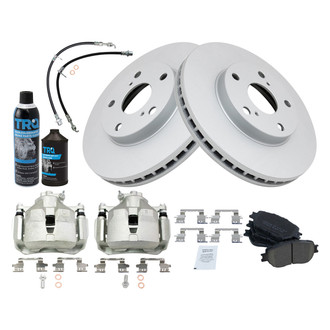 TRQ® - Performance Ceramic Front Brake Kit with Calipers and Hoses