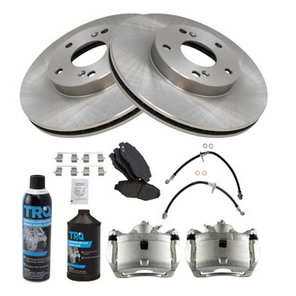 TRQ® - Performance Ceramic Front Brake Kit with Calipers and Hoses