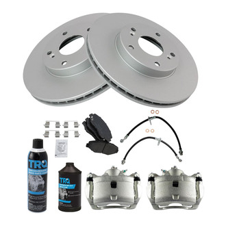 TRQ® - Performance Ceramic Front Brake Kit with Calipers and Hoses