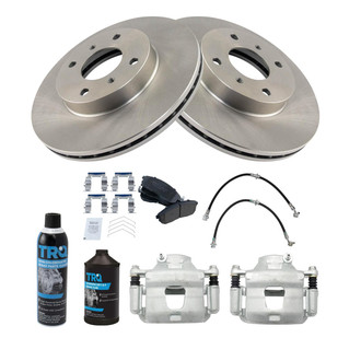 TRQ® - Performance Ceramic Brake Kit with Calipers and Hoses