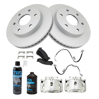 TRQ® - Performance Ceramic Front Brake Kit with Calipers and Hoses