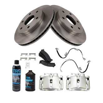 TRQ® - Performance Ceramic Front Brake Kit with Calipers and Hoses
