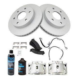 TRQ® - Performance Ceramic Front Brake Kit with Calipers and Hoses